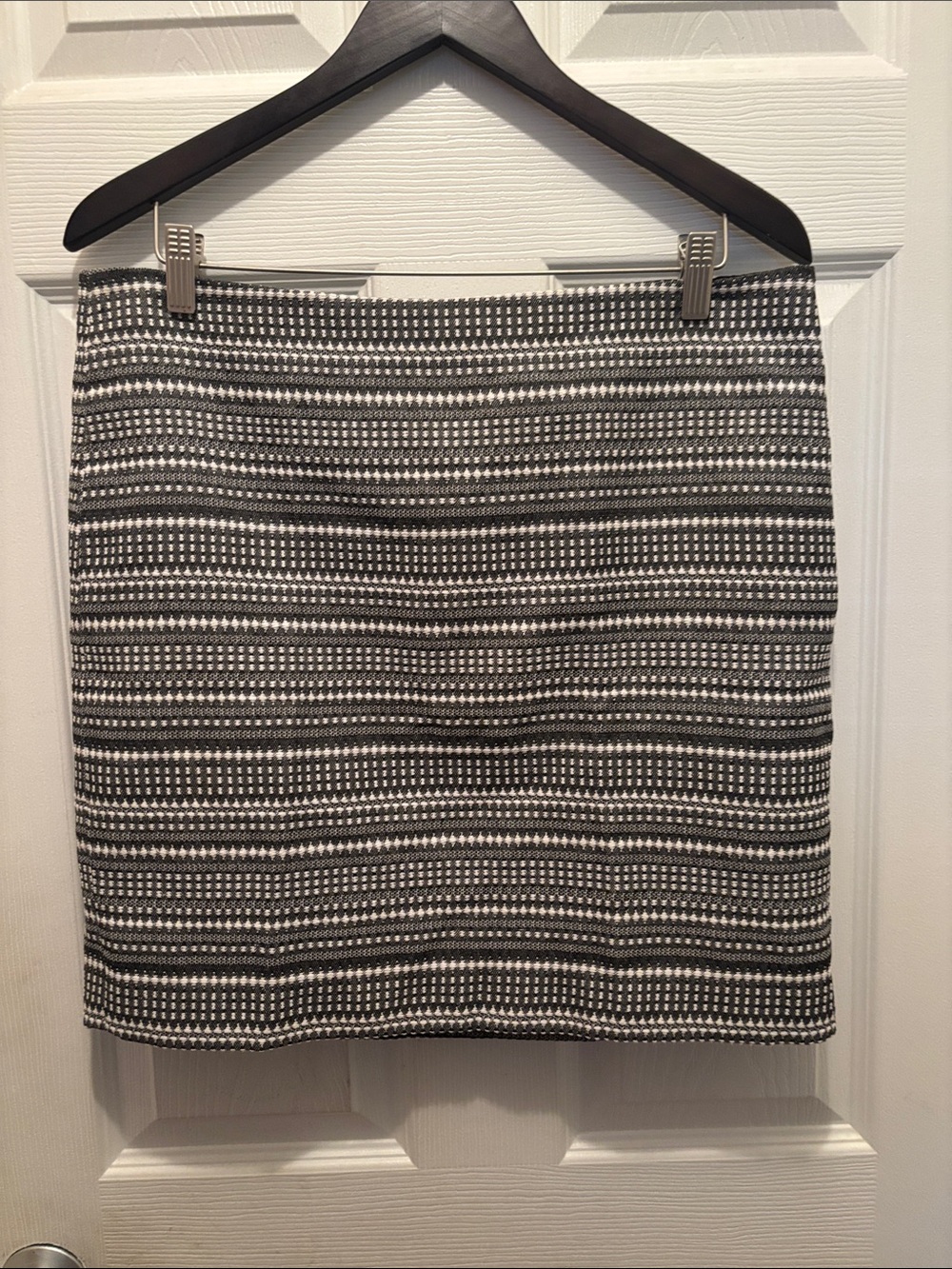 The Limited Black and White Mini Skirt with Geometric Stripes